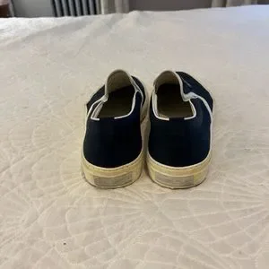 Gucci | Shoes | Gucci Navy Canvas Loafers With Embroidery  display picture 3